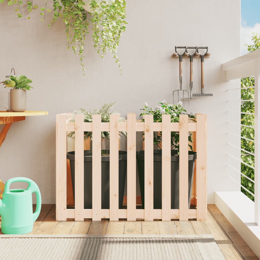 Planteur Vidaxl surélevé avec une clôture 100x50x70 cm en bois de pin