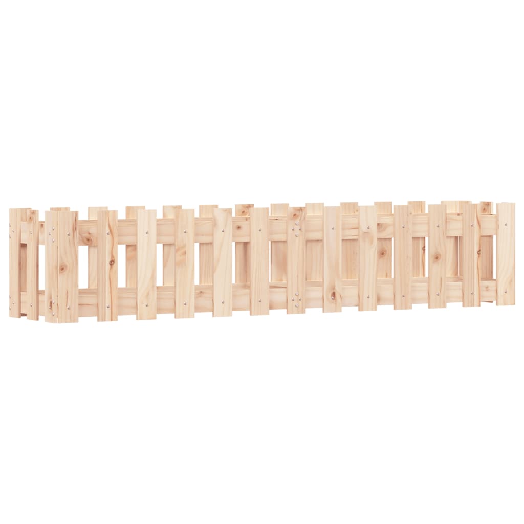 Planteur Vidaxl élevé avec conception de clôture 150x30x30 cm en bois de pin