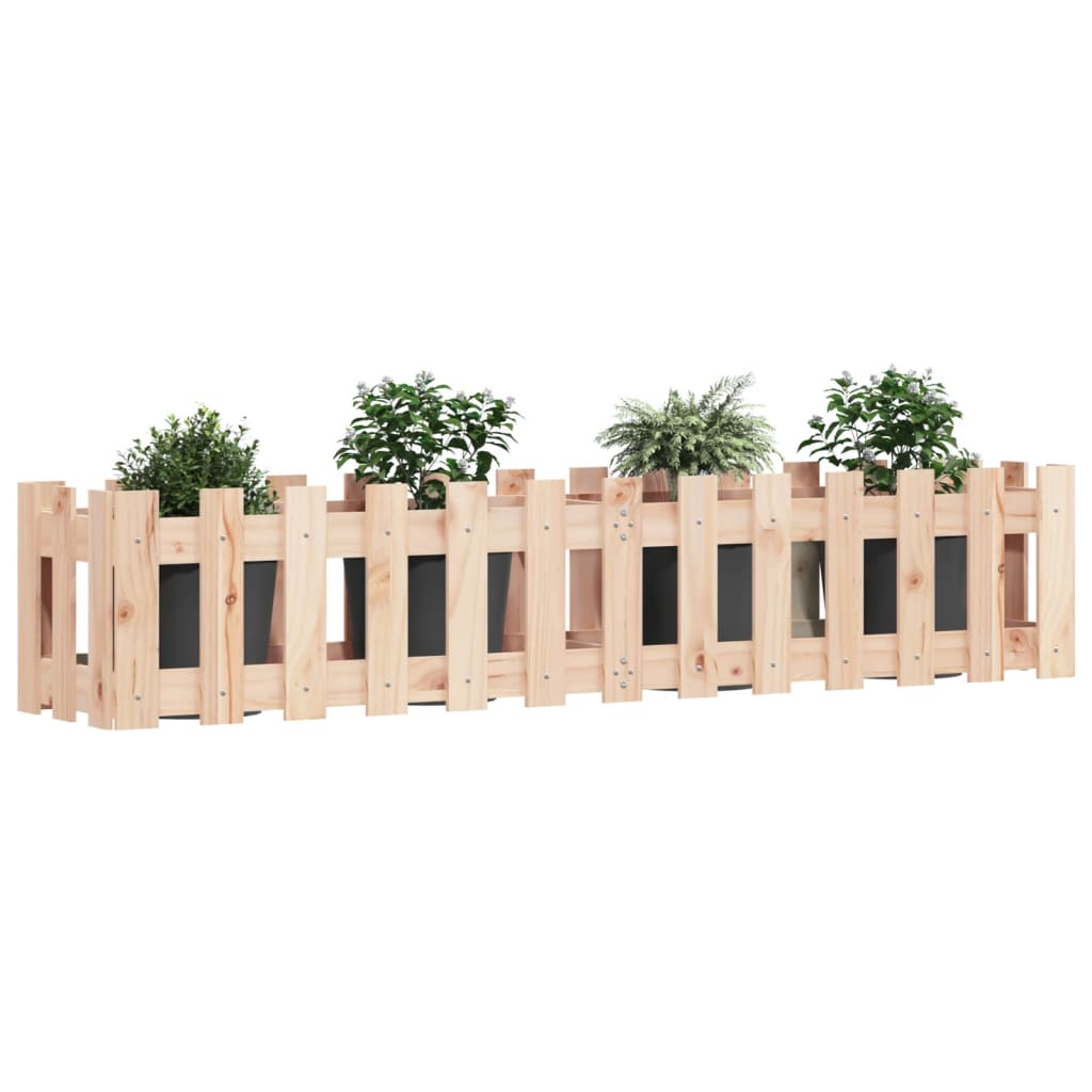 Planteur Vidaxl élevé avec conception de clôture 150x30x30 cm en bois de pin