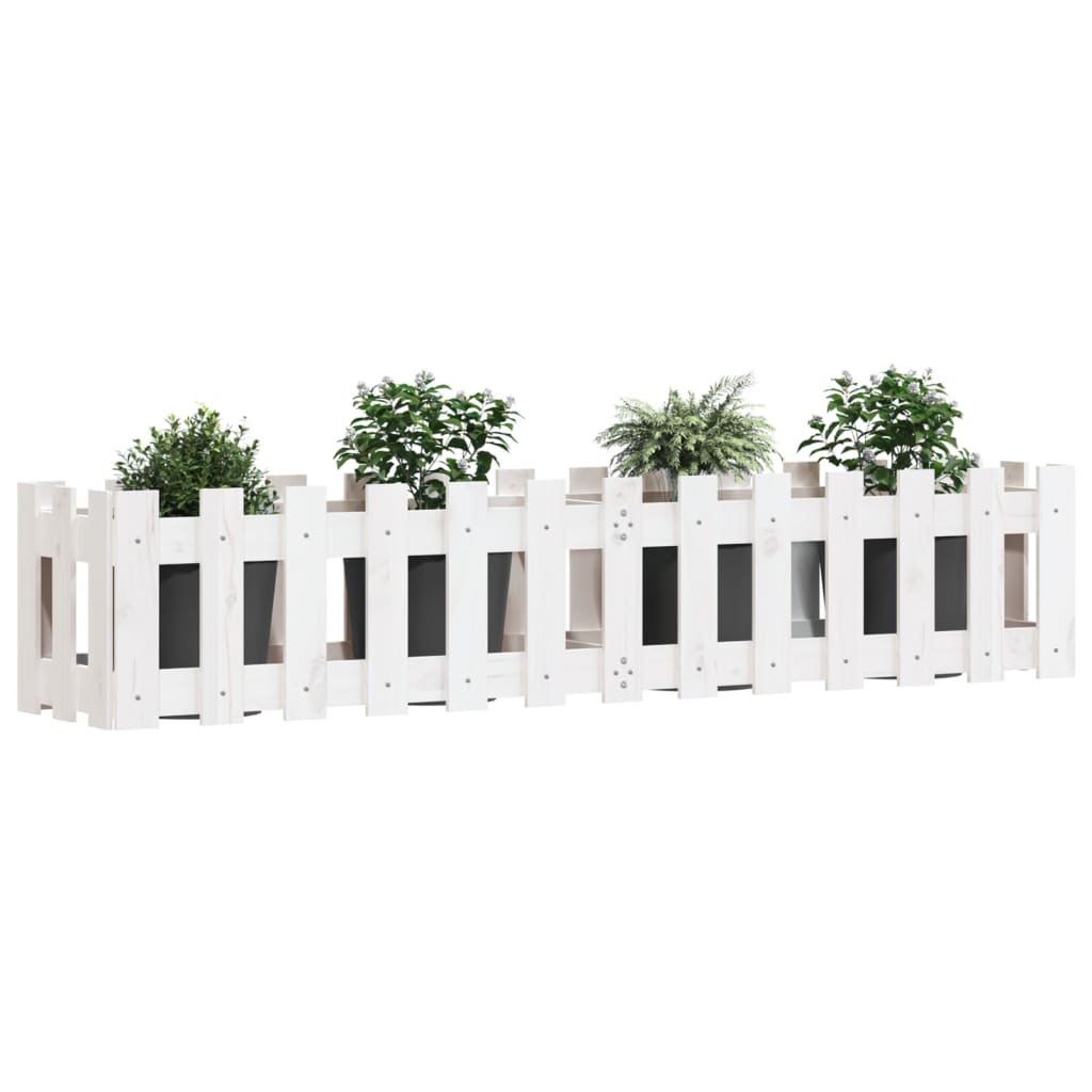 Vidaxl Planter Insense HEK Design 150x30x30 cm Pine Wood White