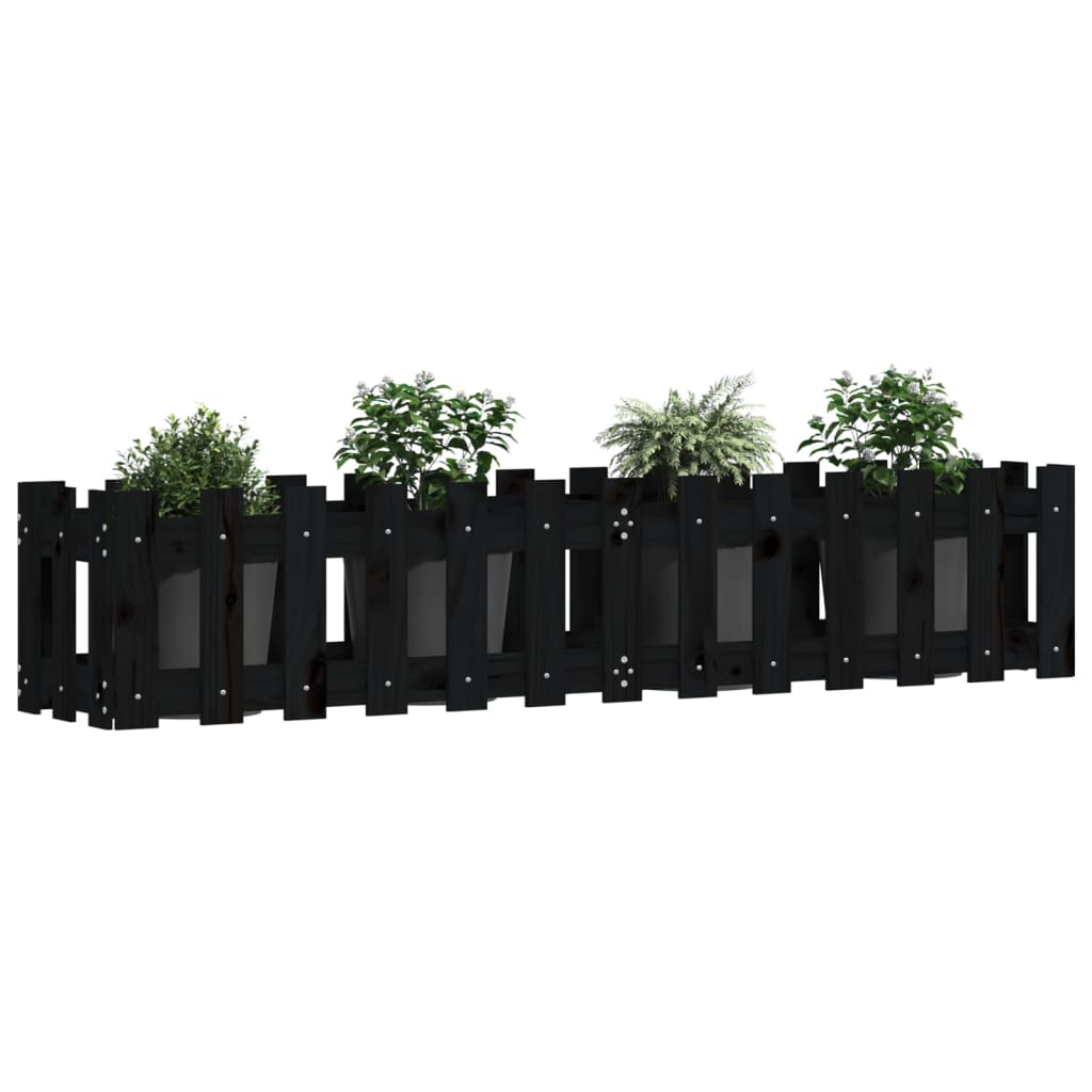 Vidaxl Planter Insense HEK Design 150x30x30 cm Bois de pin noir