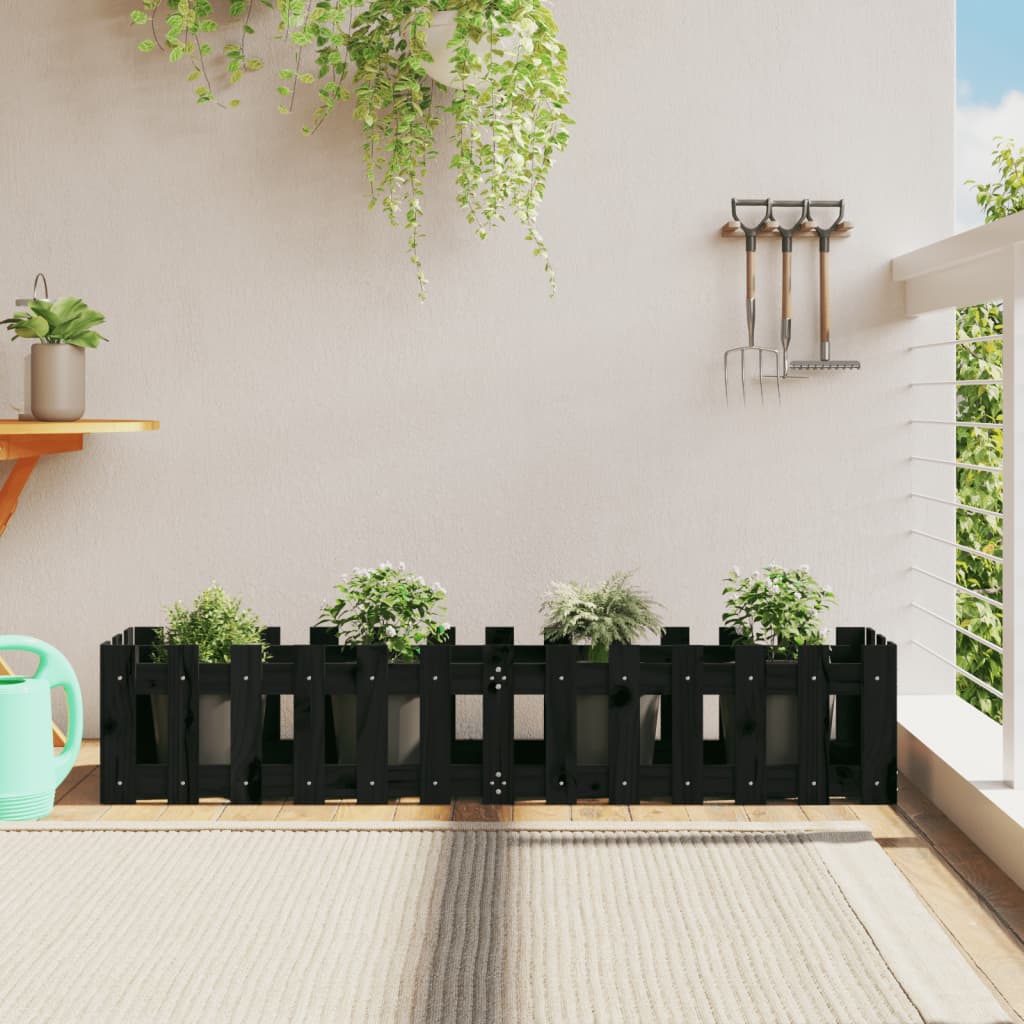 Vidaxl Planter Insense HEK Design 150x30x30 cm Bois de pin noir