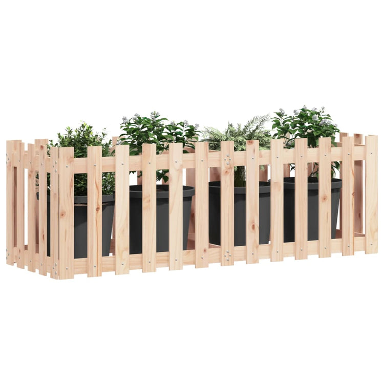 Planteur Vidaxl élevé avec conception de clôture 150x50x50 cm en bois de pin