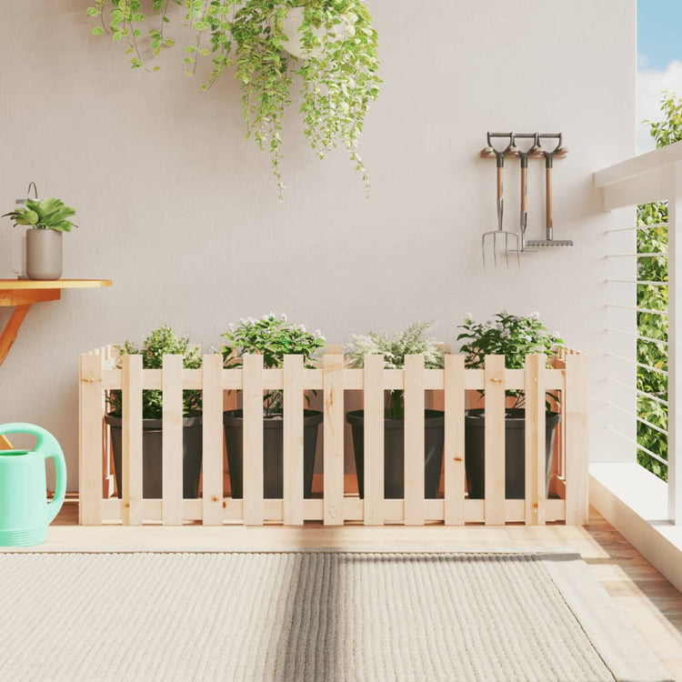 Planteur Vidaxl élevé avec conception de clôture 150x50x50 cm en bois de pin
