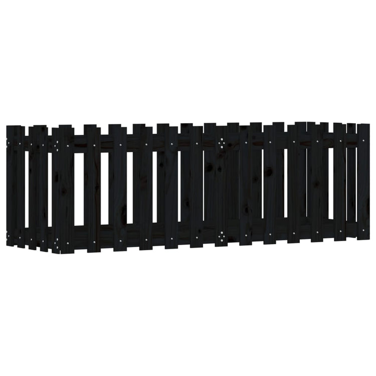 Boîte de planification Vidaxl Escriptions surélevées 150x50x50 cm en bois de pin noir
