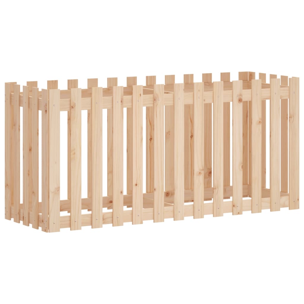 Planteur Vidaxl élevé avec conception de clôture 150x50x70 cm en bois de pin