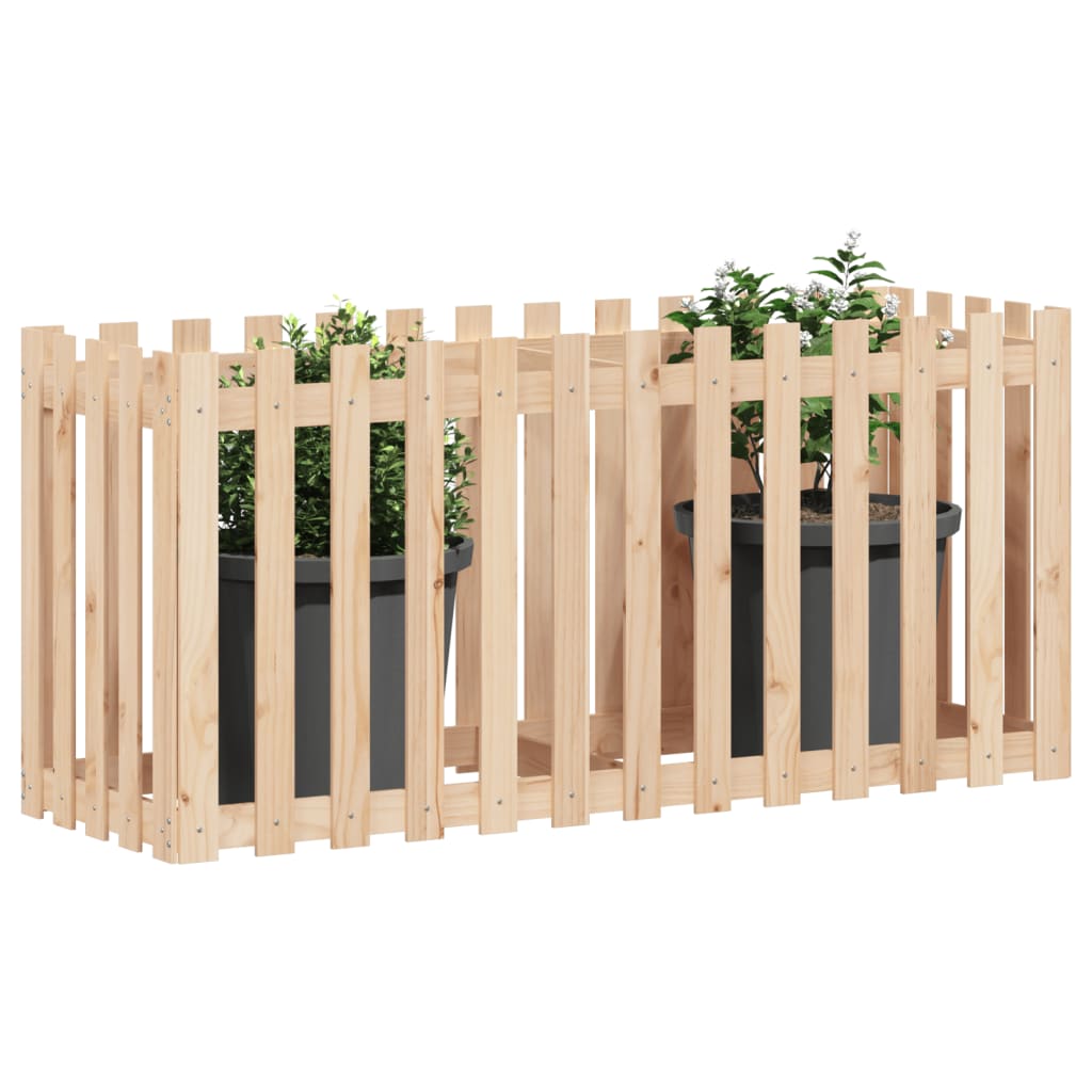 Planteur Vidaxl élevé avec conception de clôture 150x50x70 cm en bois de pin