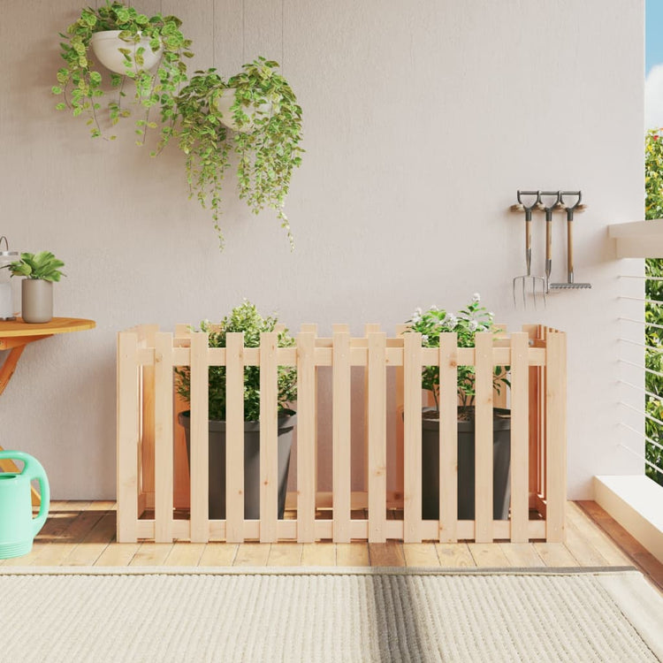 Planteur Vidaxl élevé avec conception de clôture 150x50x70 cm en bois de pin