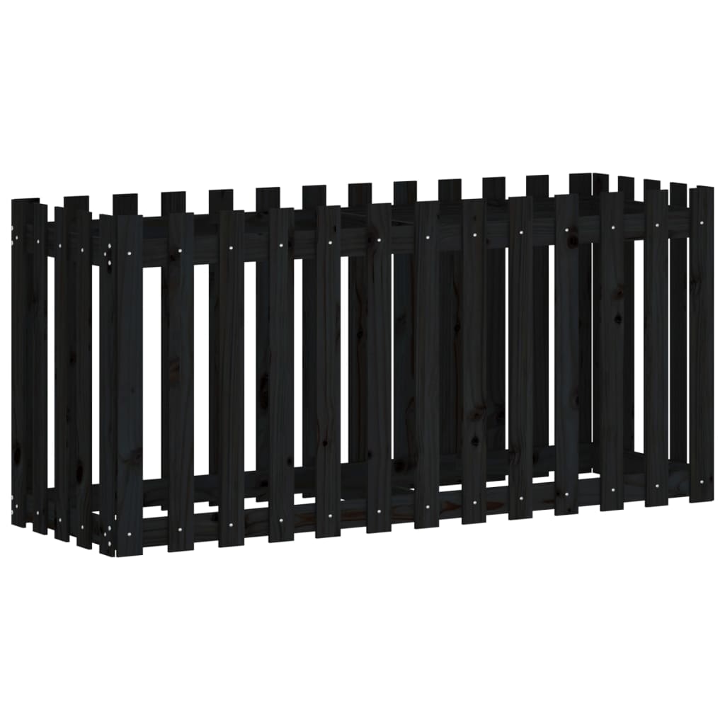 Vidaxl Planter Insense HEK Design 150x50x70 cm Pine Wood Black
