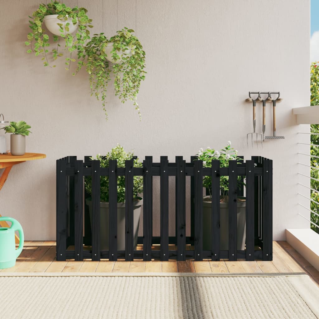 Vidaxl Planter Insense HEK Design 150x50x70 cm Pine Wood Black