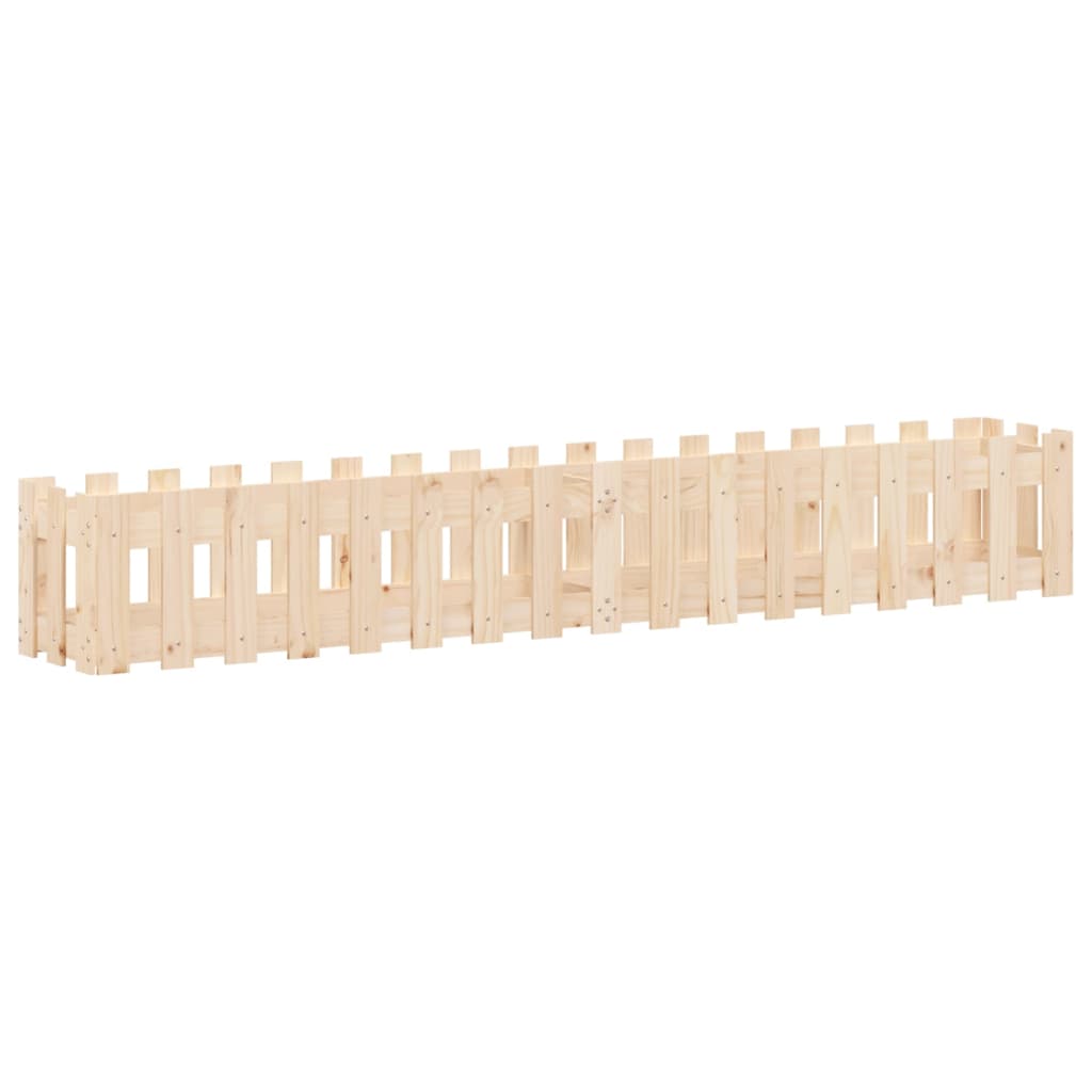 Planteur Vidaxl élevé avec conception de clôture 200x30x30 cm en bois de pin