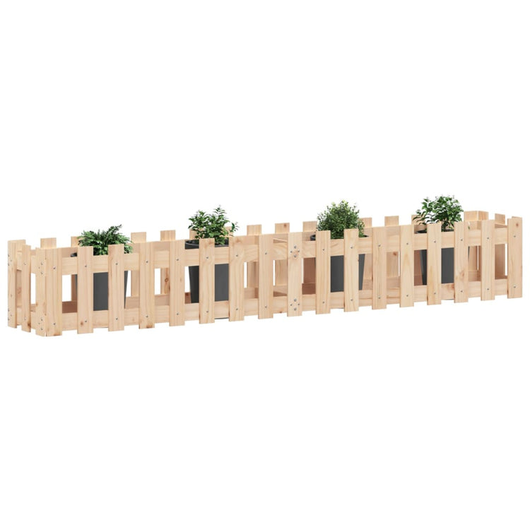Planteur Vidaxl élevé avec conception de clôture 200x30x30 cm en bois de pin