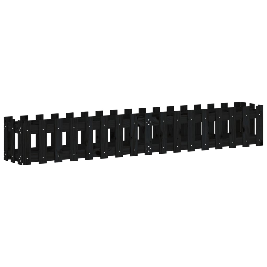 Vidaxl Planter Insense HEK Design 200x30x30 cm Pine Wood Black