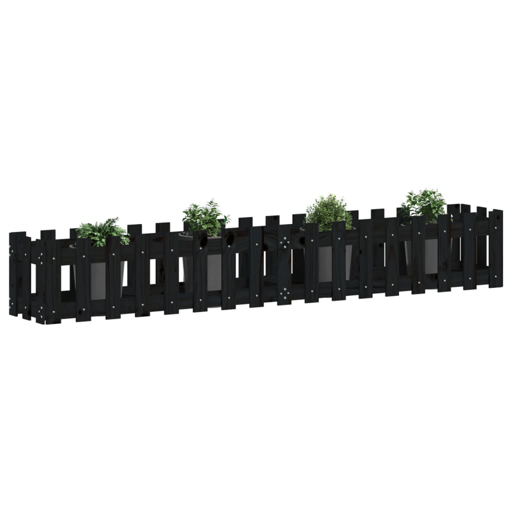 Vidaxl Planter Insense HEK Design 200x30x30 cm Pine Wood Black
