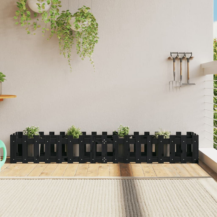 Vidaxl Planter Insense HEK Design 200x30x30 cm Pine Wood Black