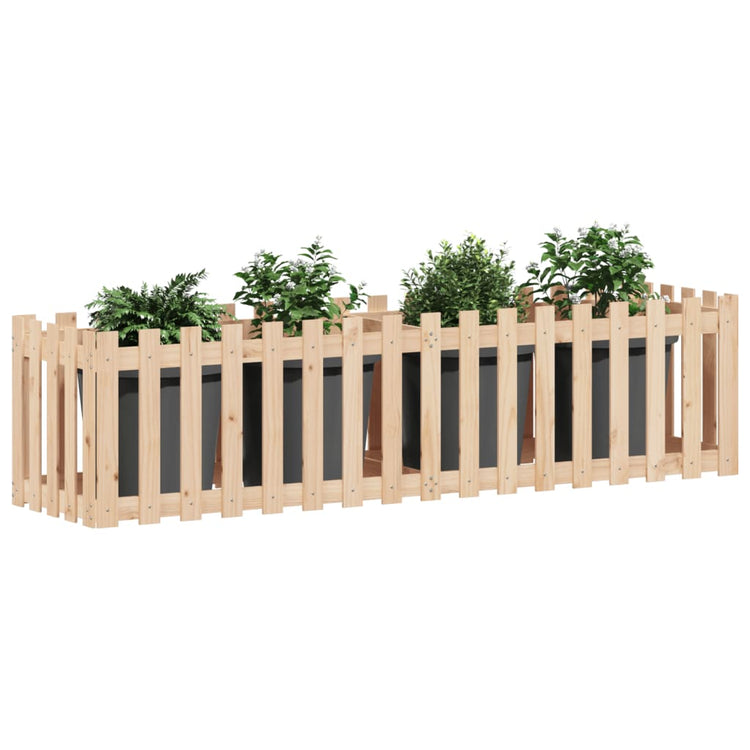 Planteur vidaxl surélevé avec une clôture 200x50x50 cm en bois de pin