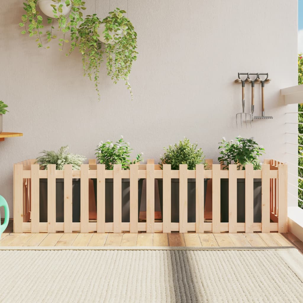 Planteur vidaxl surélevé avec une clôture 200x50x50 cm en bois de pin
