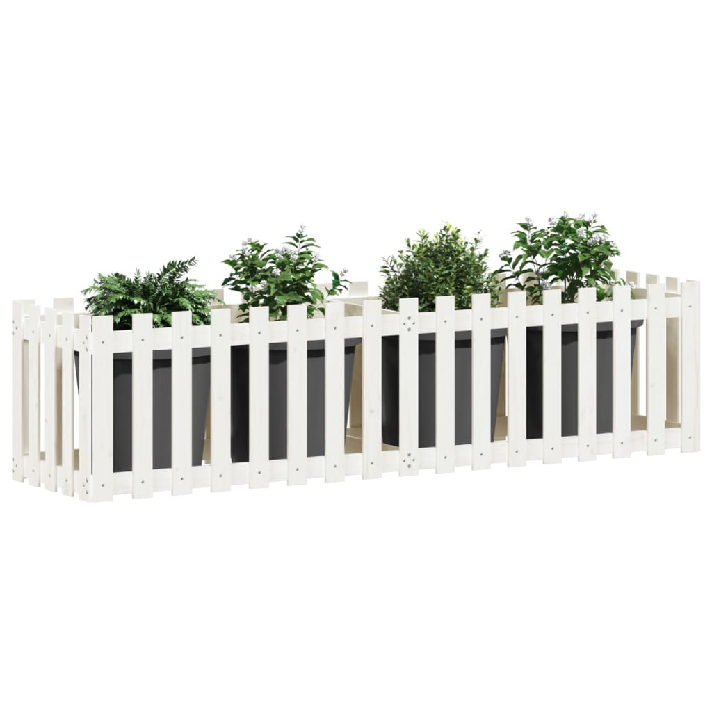 Vidaxl planteur insensible HEK Design 200x50x50 cm pin avec blanc
