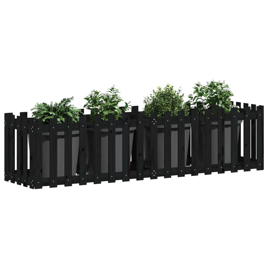 Vidaxl Planter Insense HEK Design 200x50x50 cm Pine Wood Black