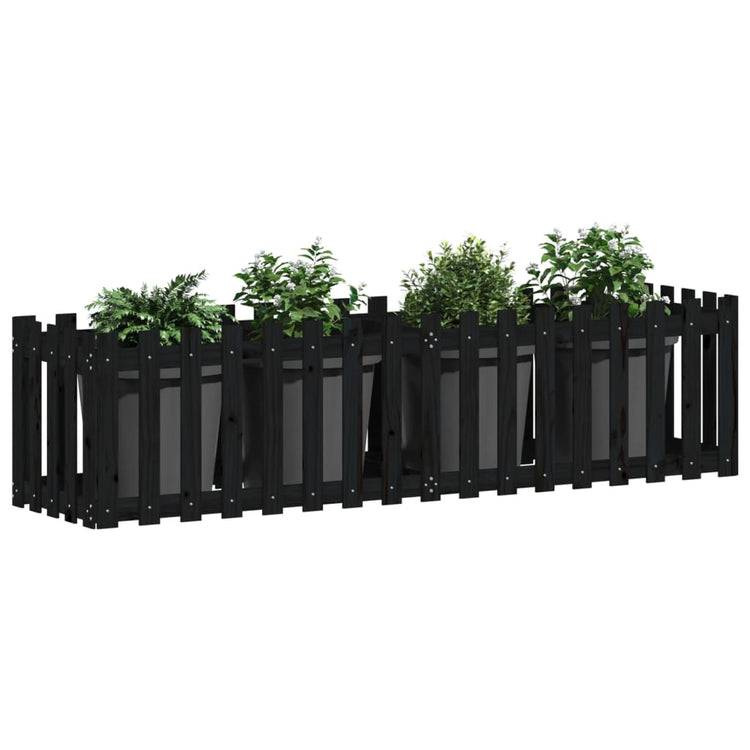 Vidaxl Planter Insense HEK Design 200x50x50 cm Pine Wood Black