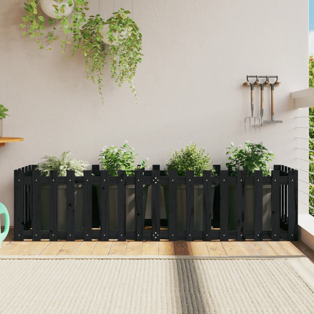 Vidaxl Planter Insense HEK Design 200x50x50 cm Pine Wood Black