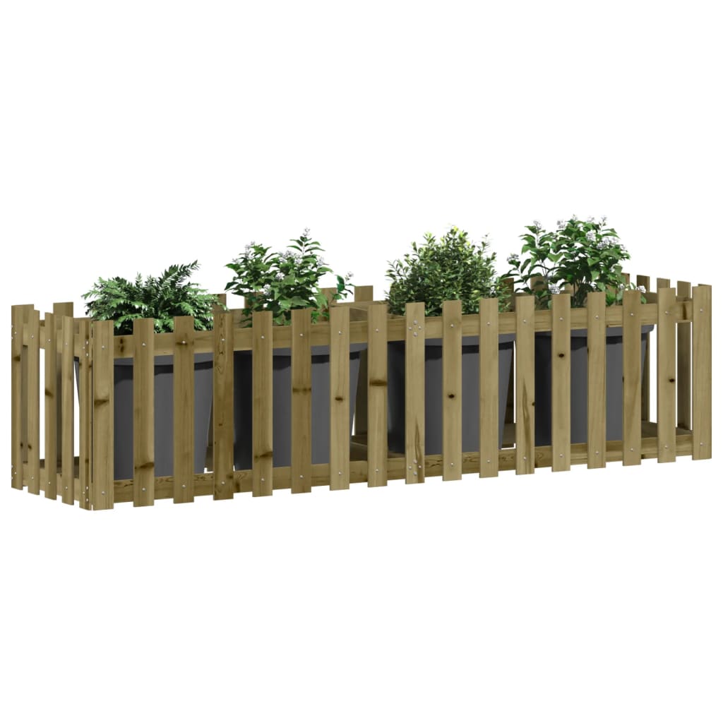 Vidaxl planteur accru la conception HEK 200x50x50 cm en bois imprégné
