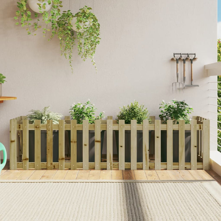 Vidaxl planteur accru la conception HEK 200x50x50 cm en bois imprégné