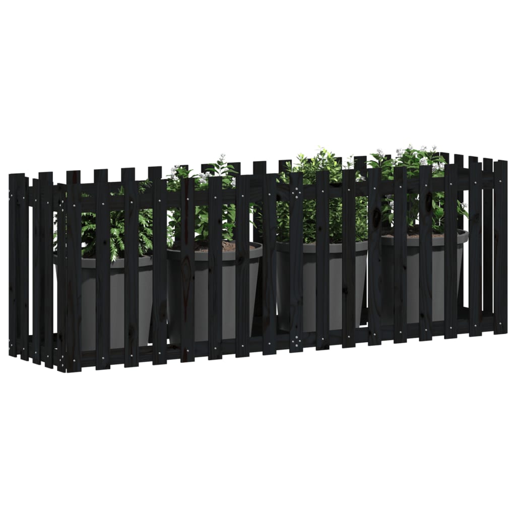 Vidaxl Planter Insense HEK Design 200x50x70 cm Bois de pin noir