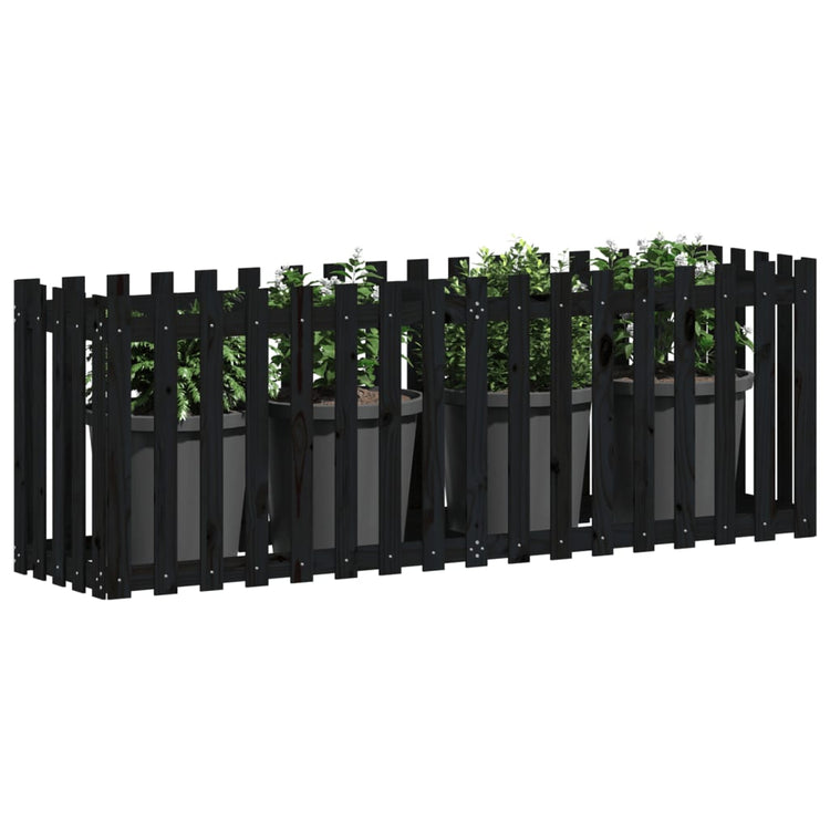 Vidaxl Planter Insense HEK Design 200x50x70 cm Bois de pin noir