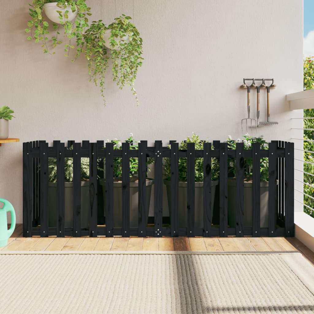 Vidaxl Planter Insense HEK Design 200x50x70 cm Bois de pin noir