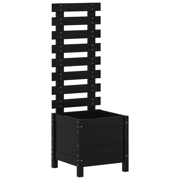 Planteur vidaxl avec rack 39x39.5x114 cm en pin de pin massif noir