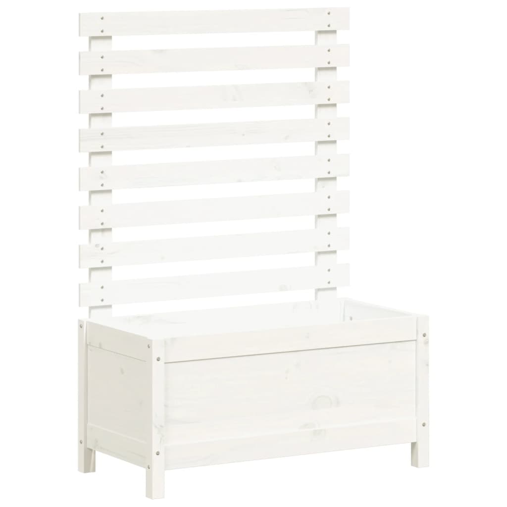 Planteur vidaxl avec rack 79x39.5x114 cm en pin massif blanc