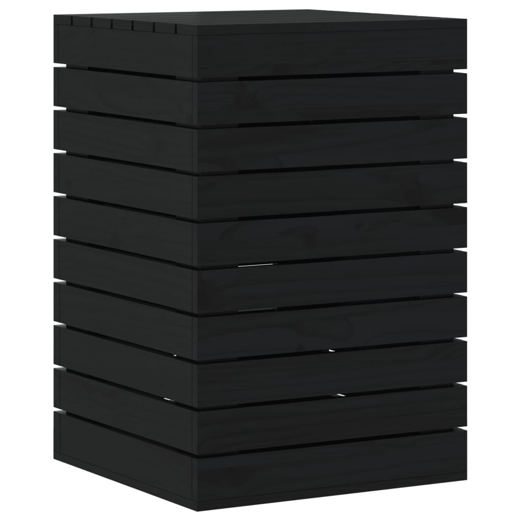 Panier à laverie Vidaxl 44x44x66 cm Pine solide noir