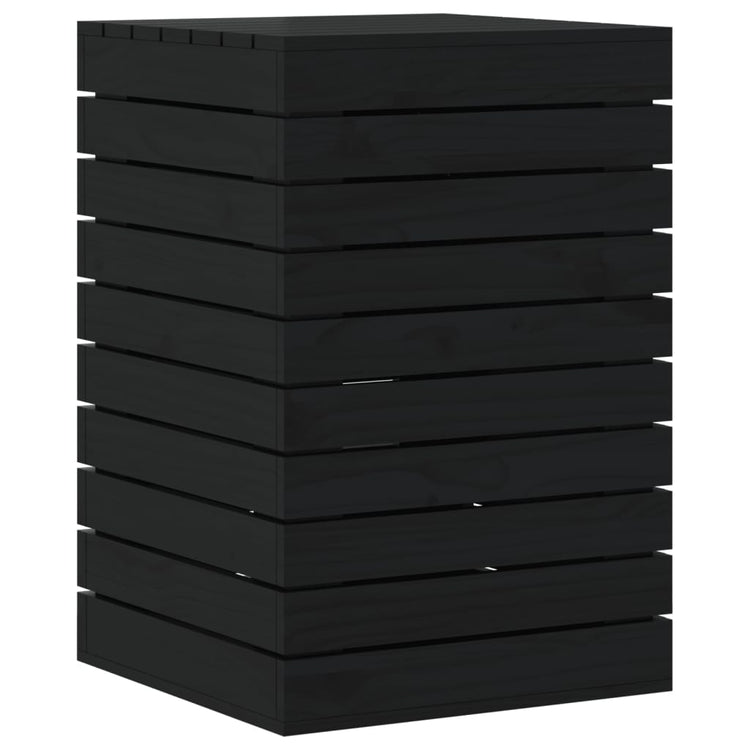 Panier à laverie Vidaxl 44x44x66 cm Pine solide noir