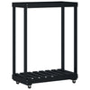 Porte-bloc de bois vidaxl avec roues 76.5x40x108 cm en bois de pin noir