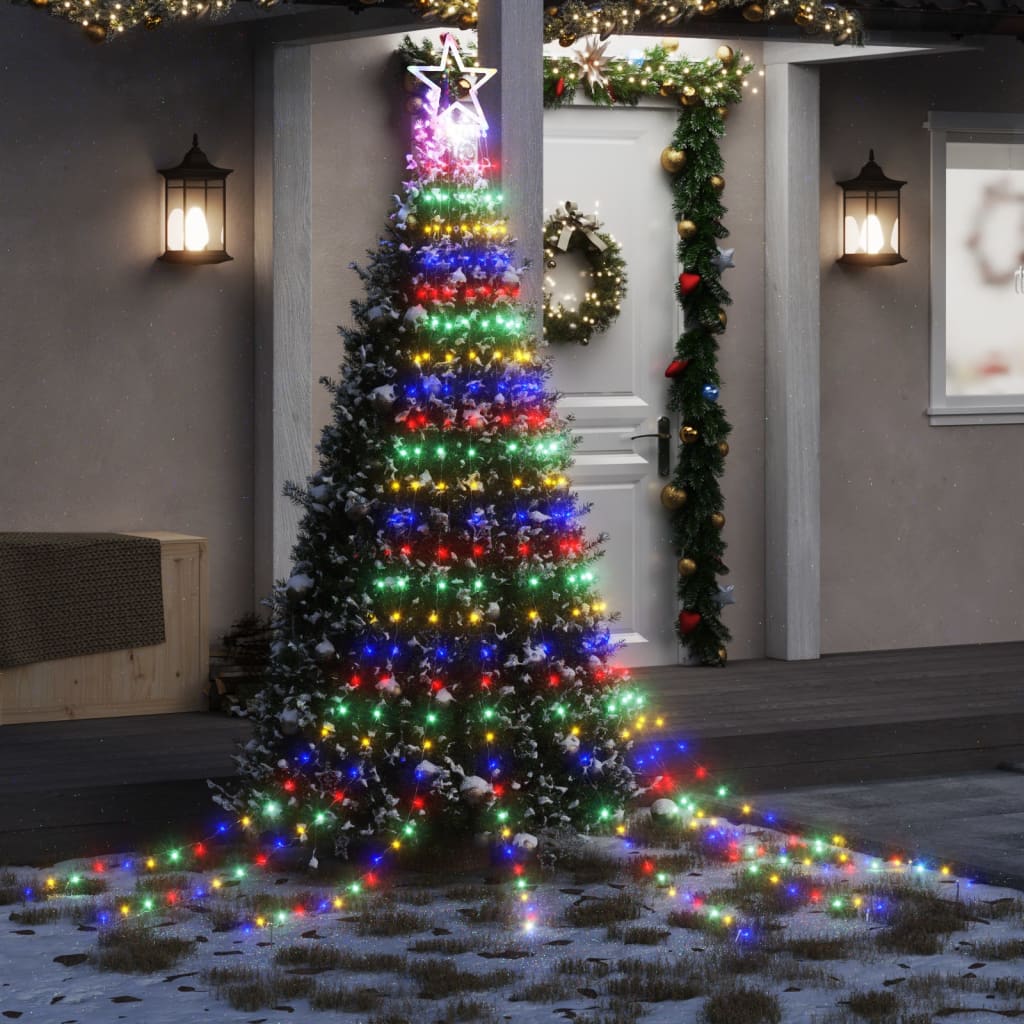 Vidaxl Christmas Tree Lighting 320 LEDS colorées 375 cm