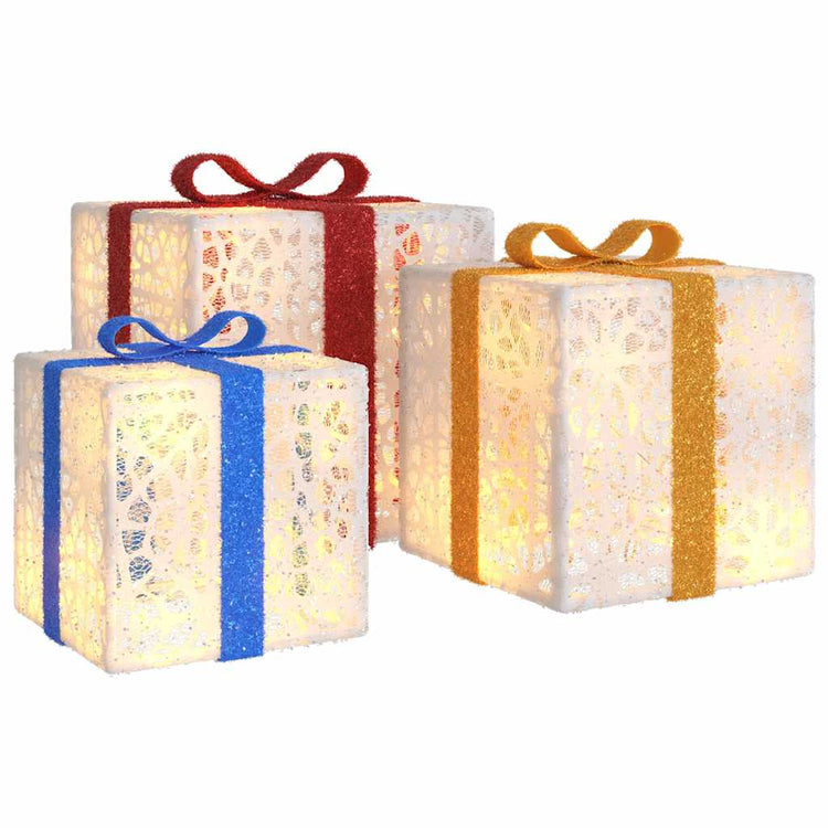 Vidaxl Christmas Figure Boîte-cadeau 3 ST LULEN 64 LEDS BLANCHES CHAUD