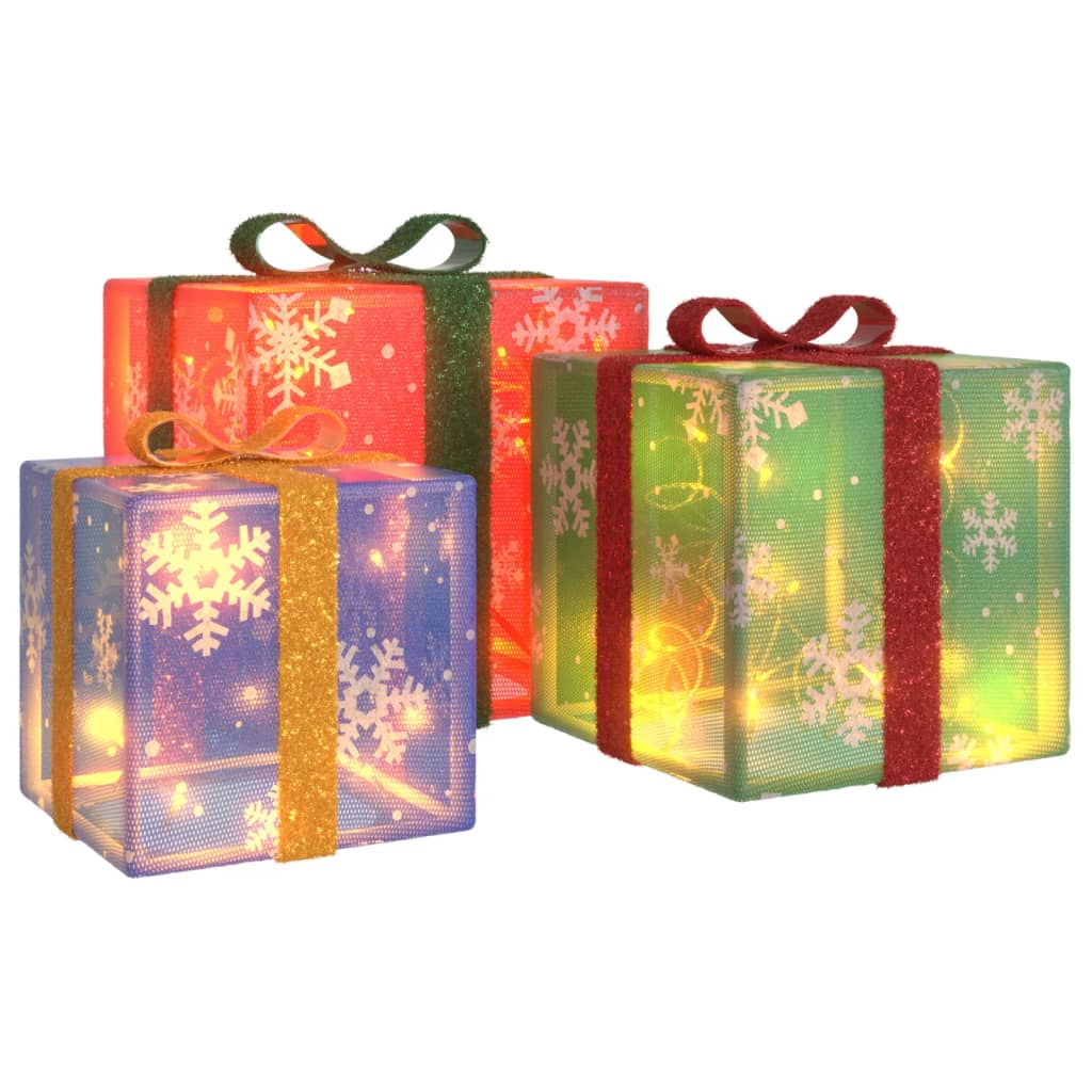 Vidaxl Christmas Figure Boîte-cadeau 3 ST LULEN 64 LEDS BLANCHES CHAUD