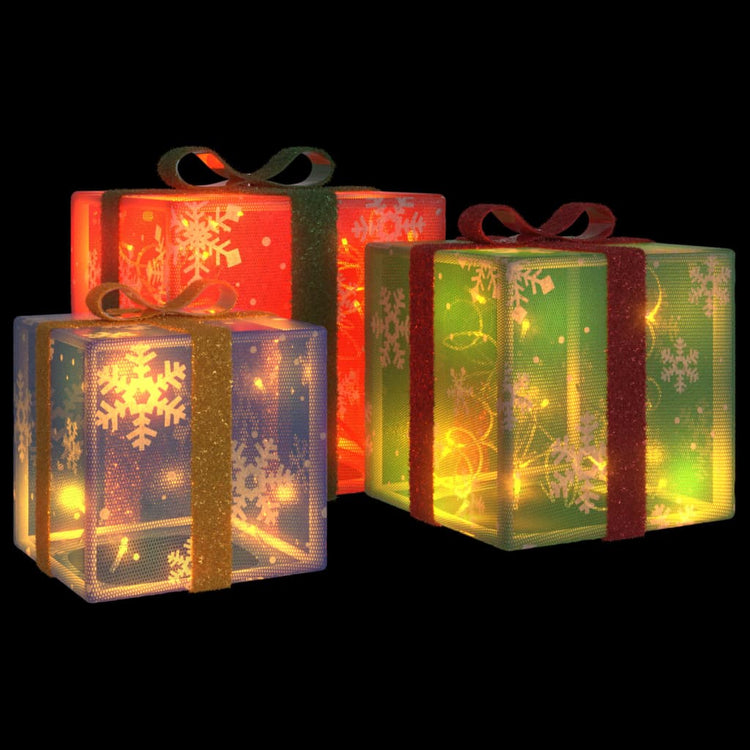 Vidaxl Christmas Figure Boîte-cadeau 3 ST LULEN 64 LEDS BLANCHES CHAUD
