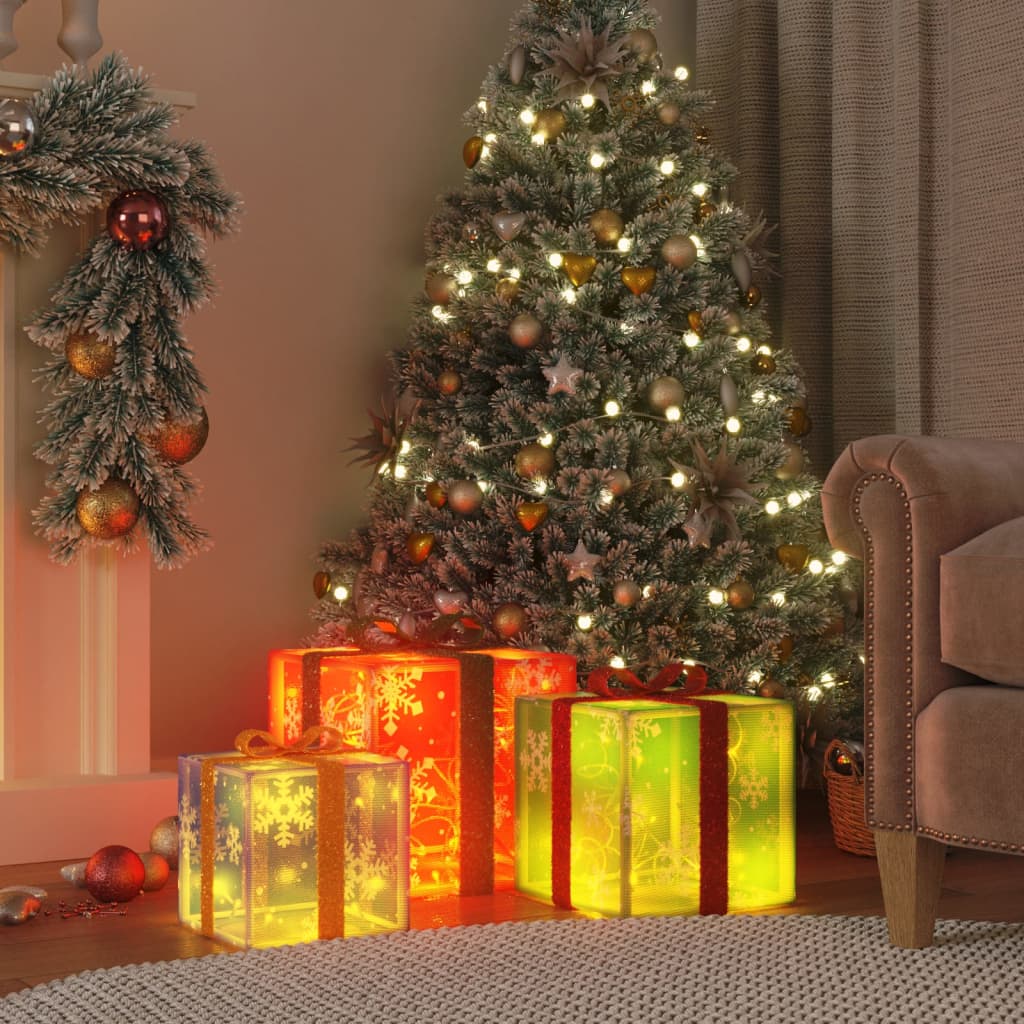 Vidaxl Christmas Figure Boîte-cadeau 3 ST LULEN 64 LEDS BLANCHES CHAUD