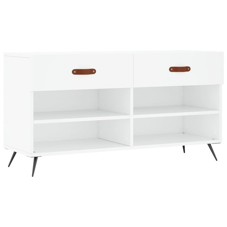Canapé de chaussure vidaxl 102x35x55 cm en bois transformé blanc