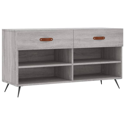 Canapé à chaussures Vidaxl 102x35x55 cm en bois de bois de bois de chêne Gris sonoma