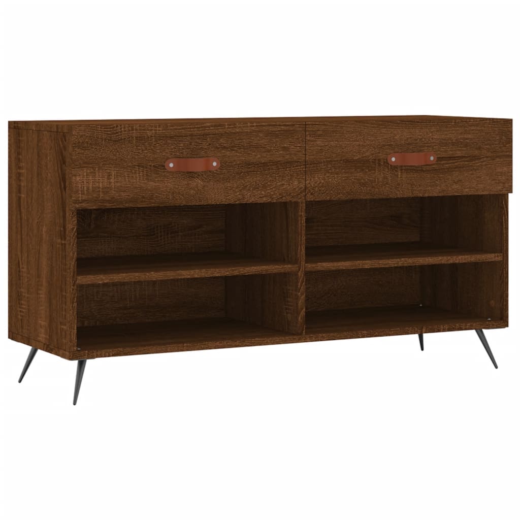 Canapé de chaussure vidaxl 102x35x55 cm en bois de bois de bois de chêne sonoma coloré
