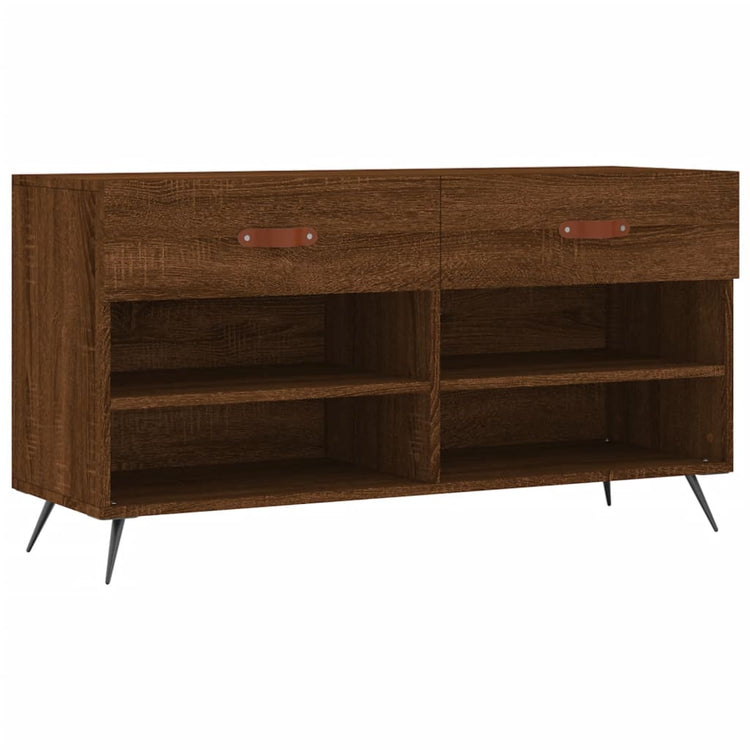 Canapé de chaussure vidaxl 102x35x55 cm en bois de bois de bois de chêne sonoma coloré