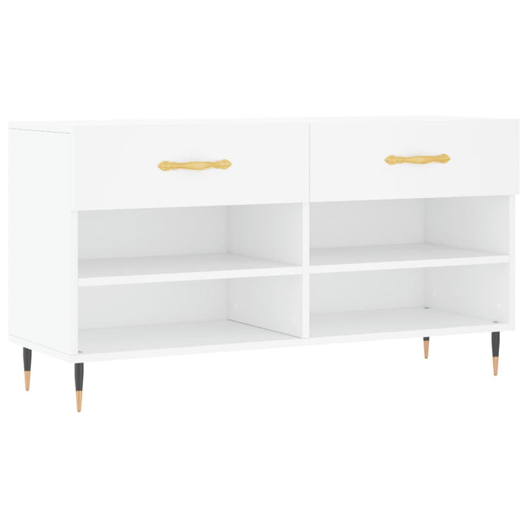 Canapé de chaussure vidaxl 102x35x55 cm en bois transformé blanc