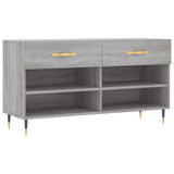 Canapé à chaussures Vidaxl 102x35x55 cm en bois de bois de bois de chêne Gris sonoma - afbeelding 2