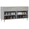 Canapé à chaussures Vidaxl 102x35x55 cm en bois de bois de bois de chêne Gris sonoma