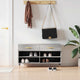 Canapé à chaussures Vidaxl 102x35x55 cm en bois de bois de bois de chêne Gris sonoma