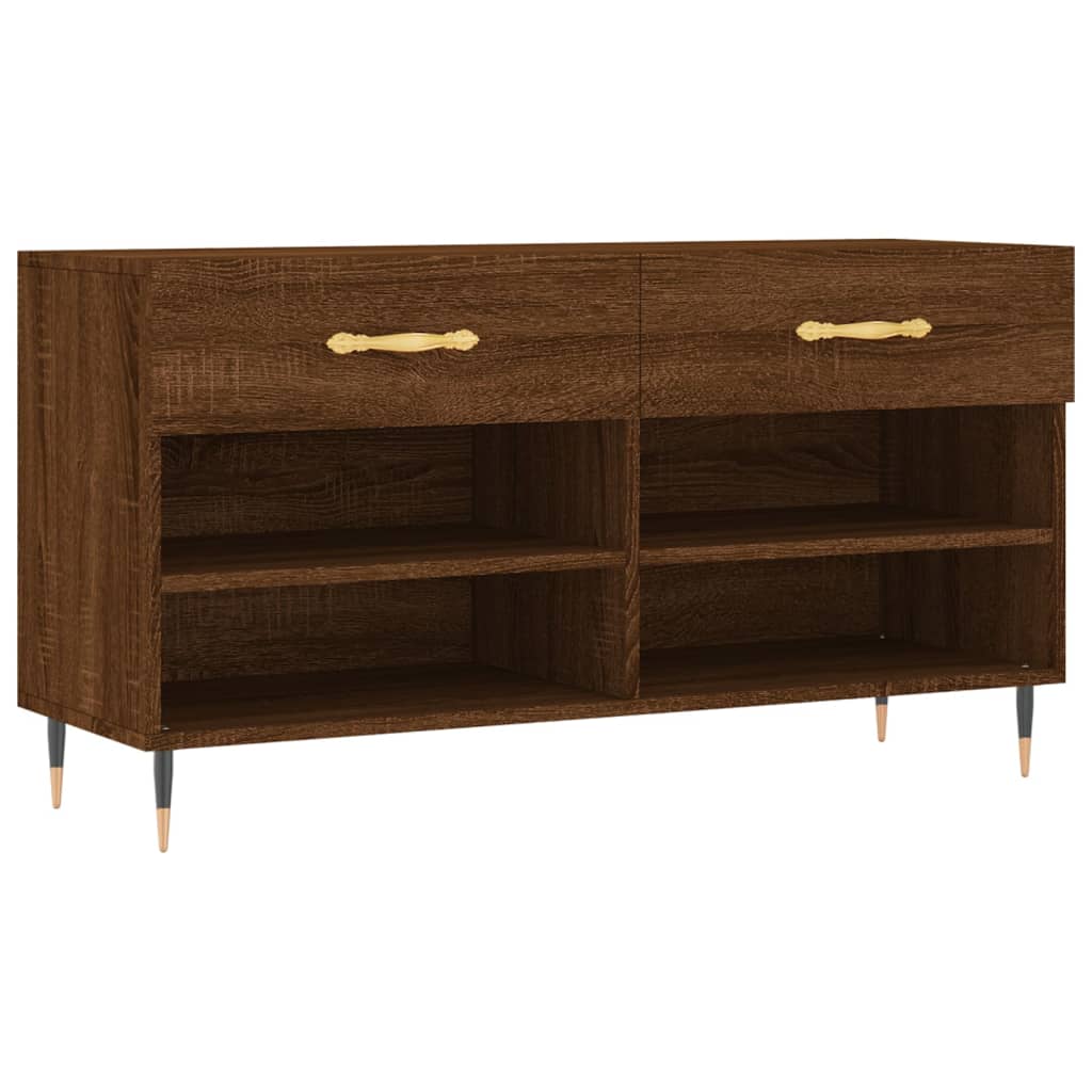 Canapé de chaussure vidaxl 102x35x55 cm en bois de bois de bois de chêne sonoma coloré