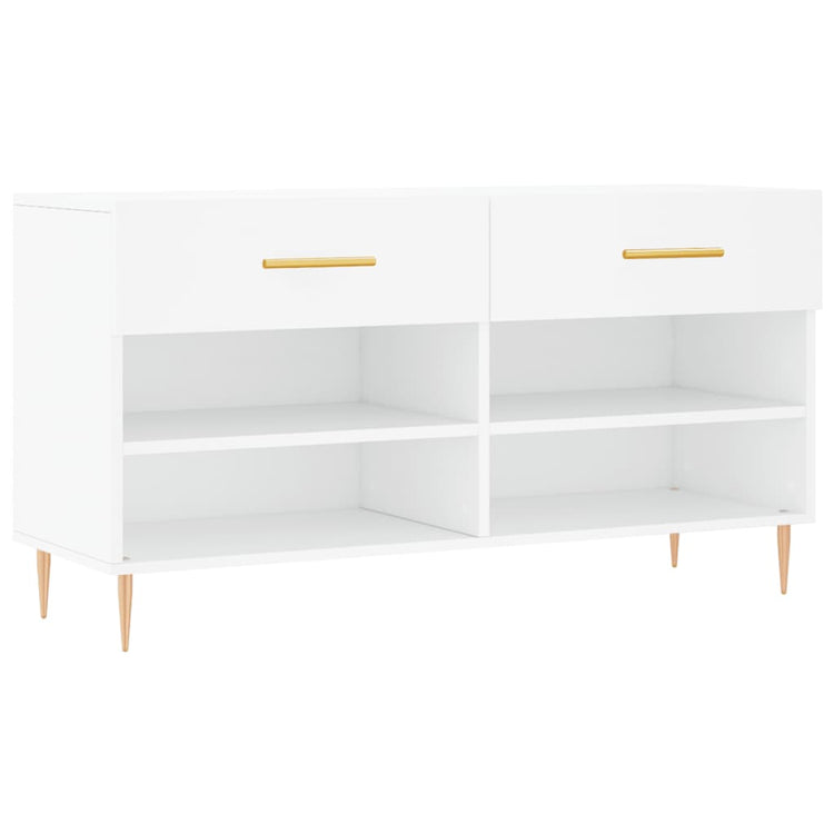 Canapé de chaussure vidaxl 102x35x55 cm en bois transformé blanc